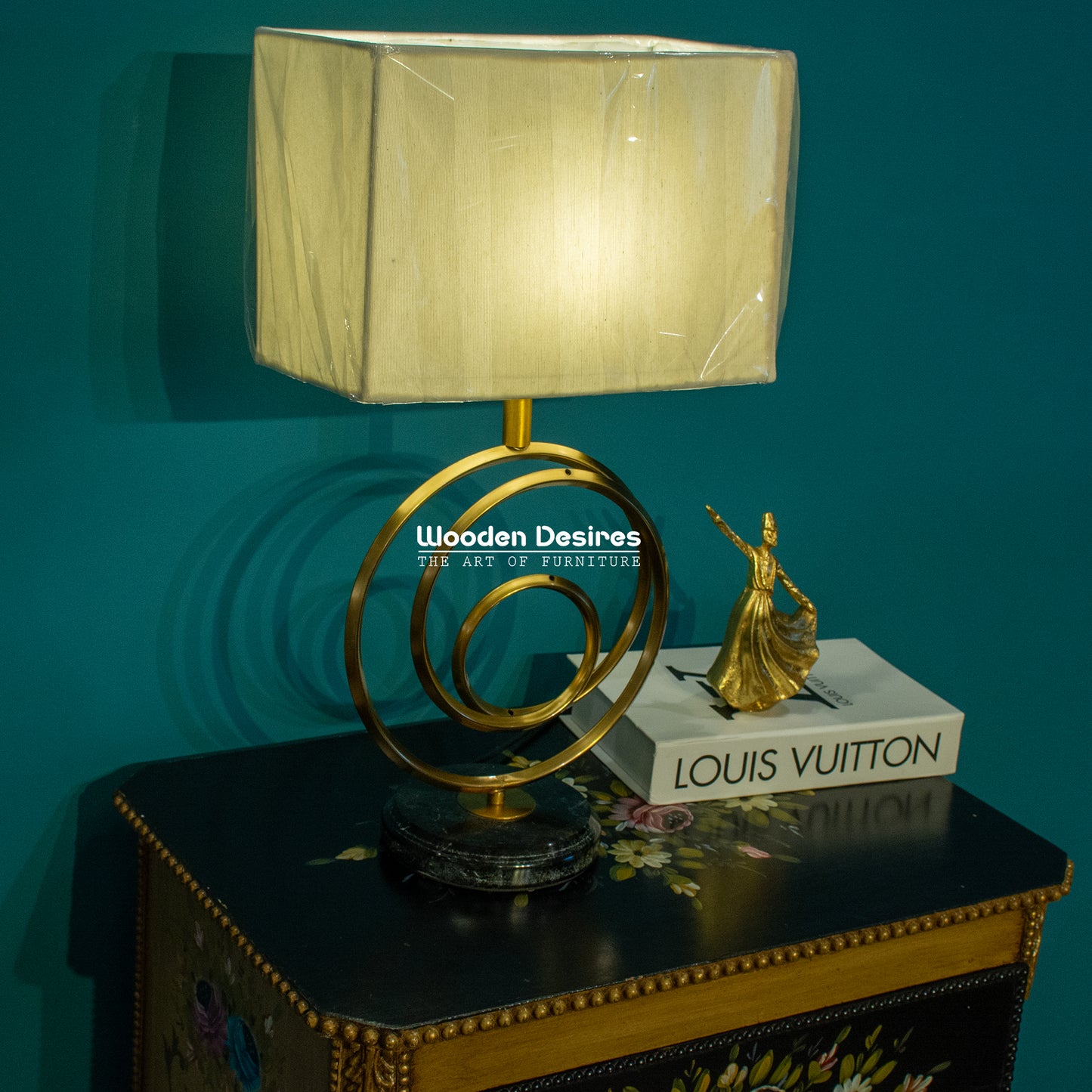 Modern Metal Side Table Lamps (Pair)