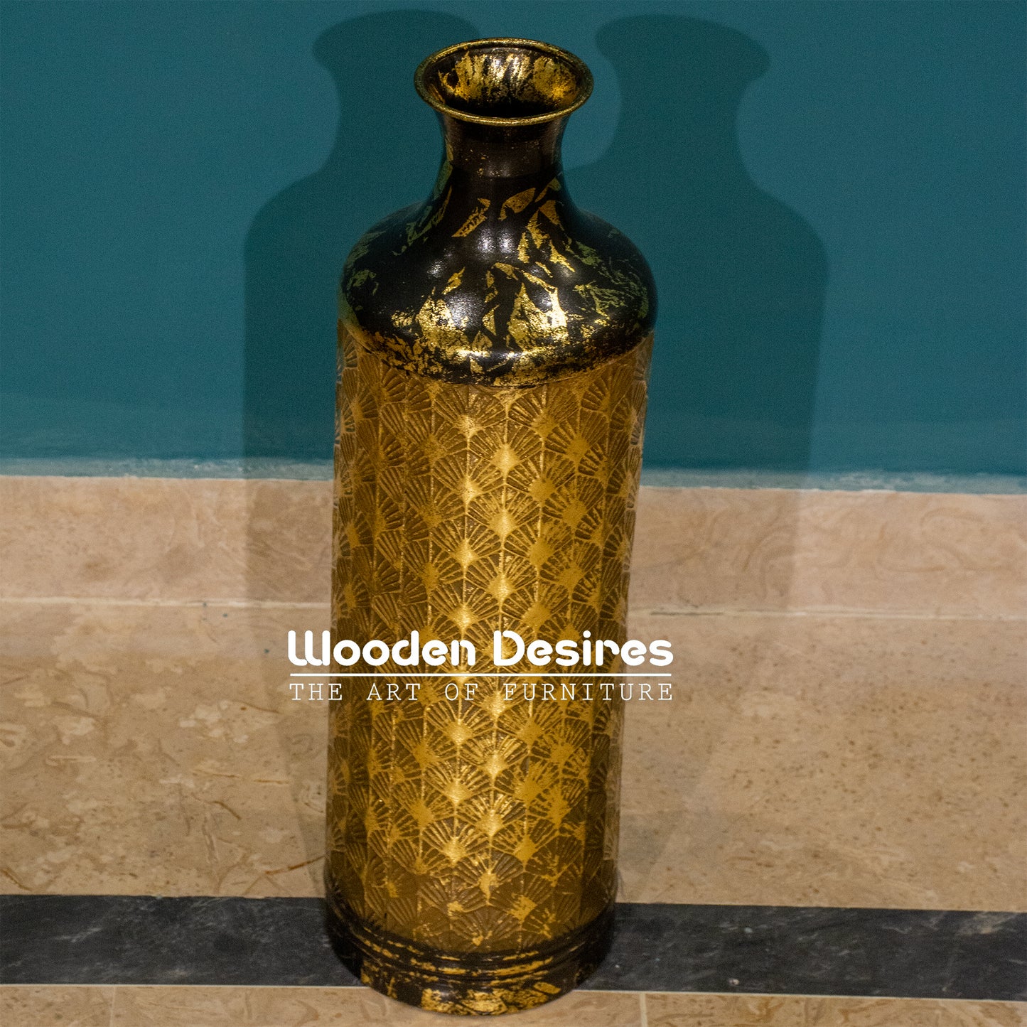 Black Gold Floor Vase