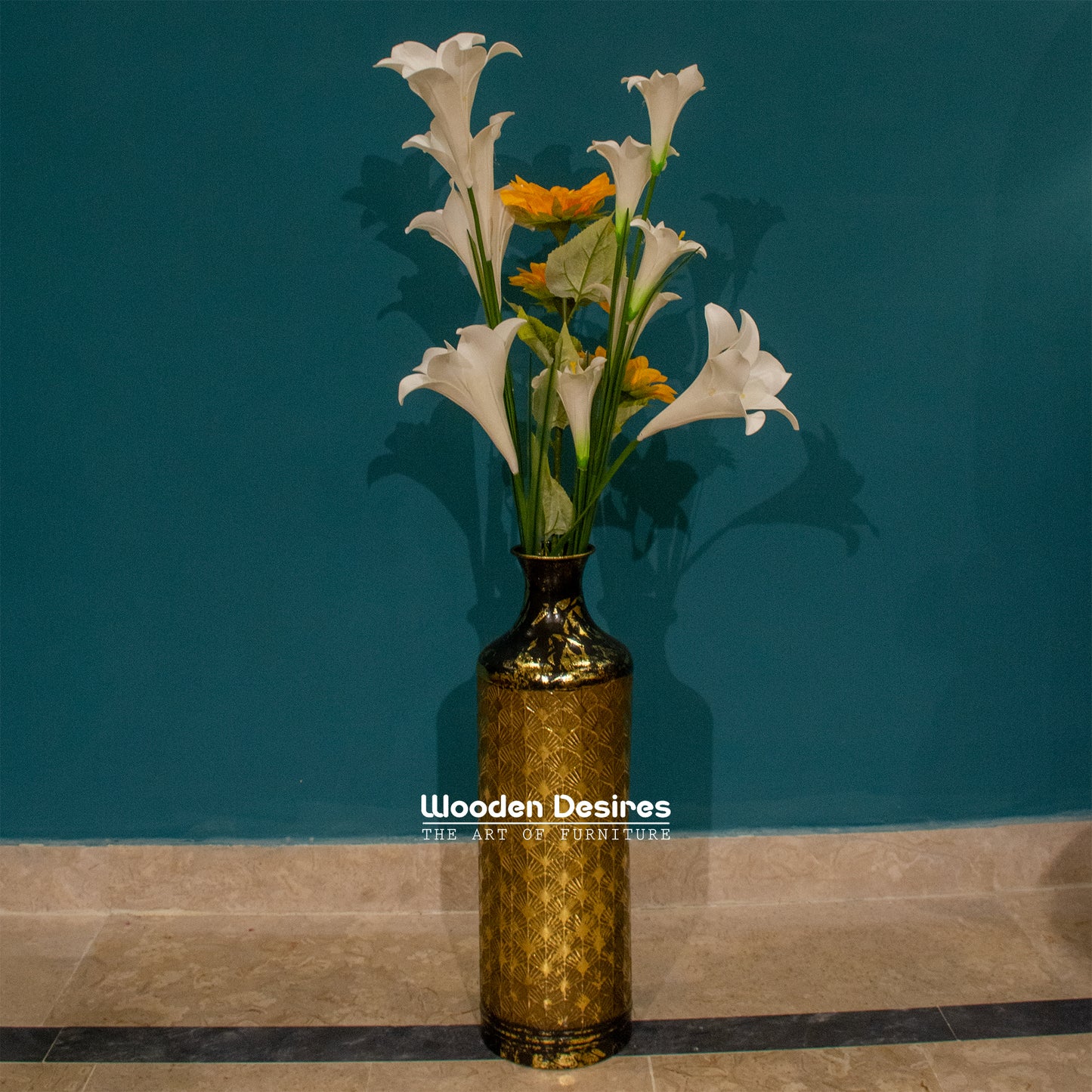 Black Gold Floor Vase