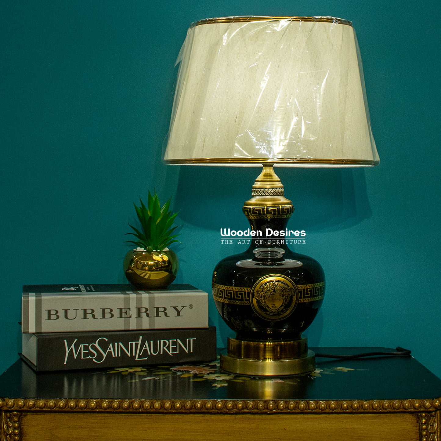 Modern Versace Glass Table Lamps (Pair)