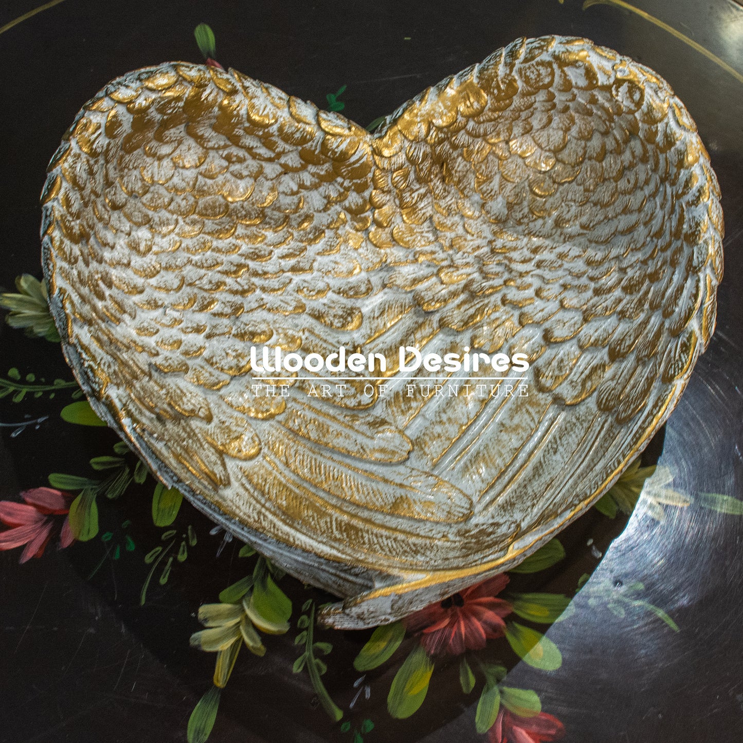 Heart Shaped Feather Tray