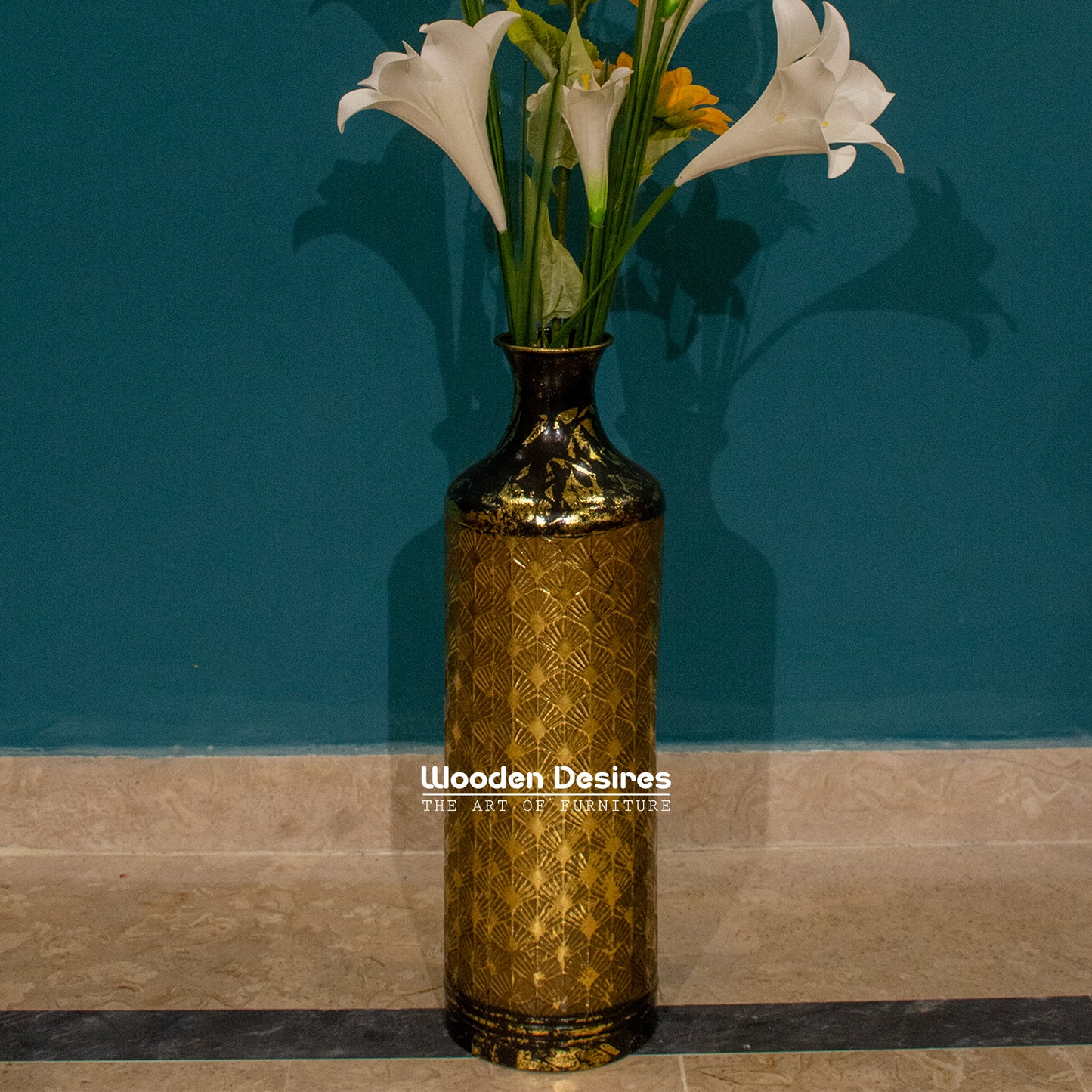 Black Gold Floor Vase