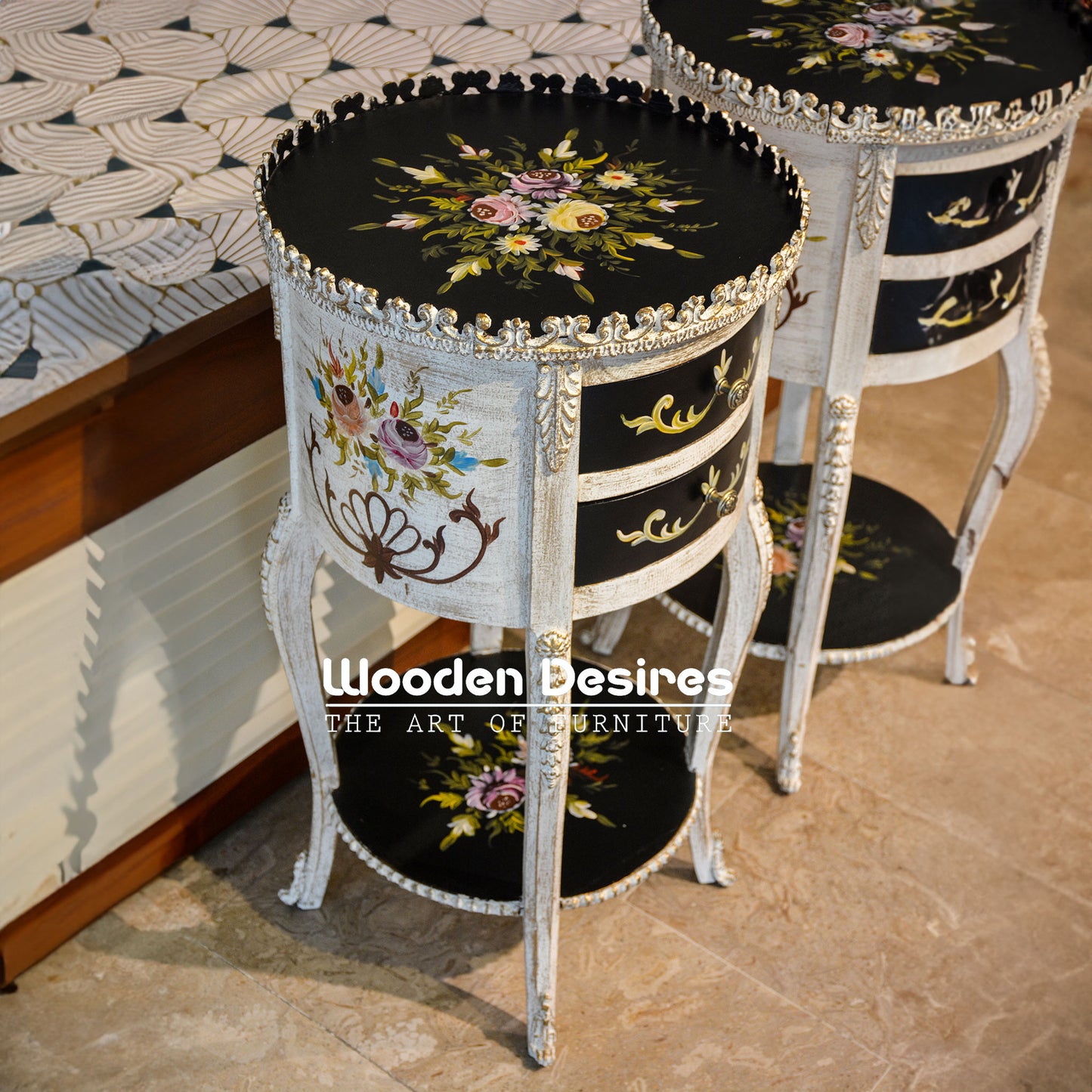 Handapainted Drum Table