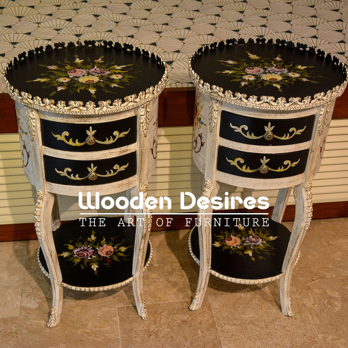 Handapainted Drum Table