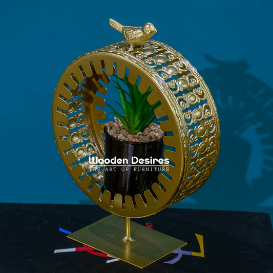 Golden Bird Planter Decor