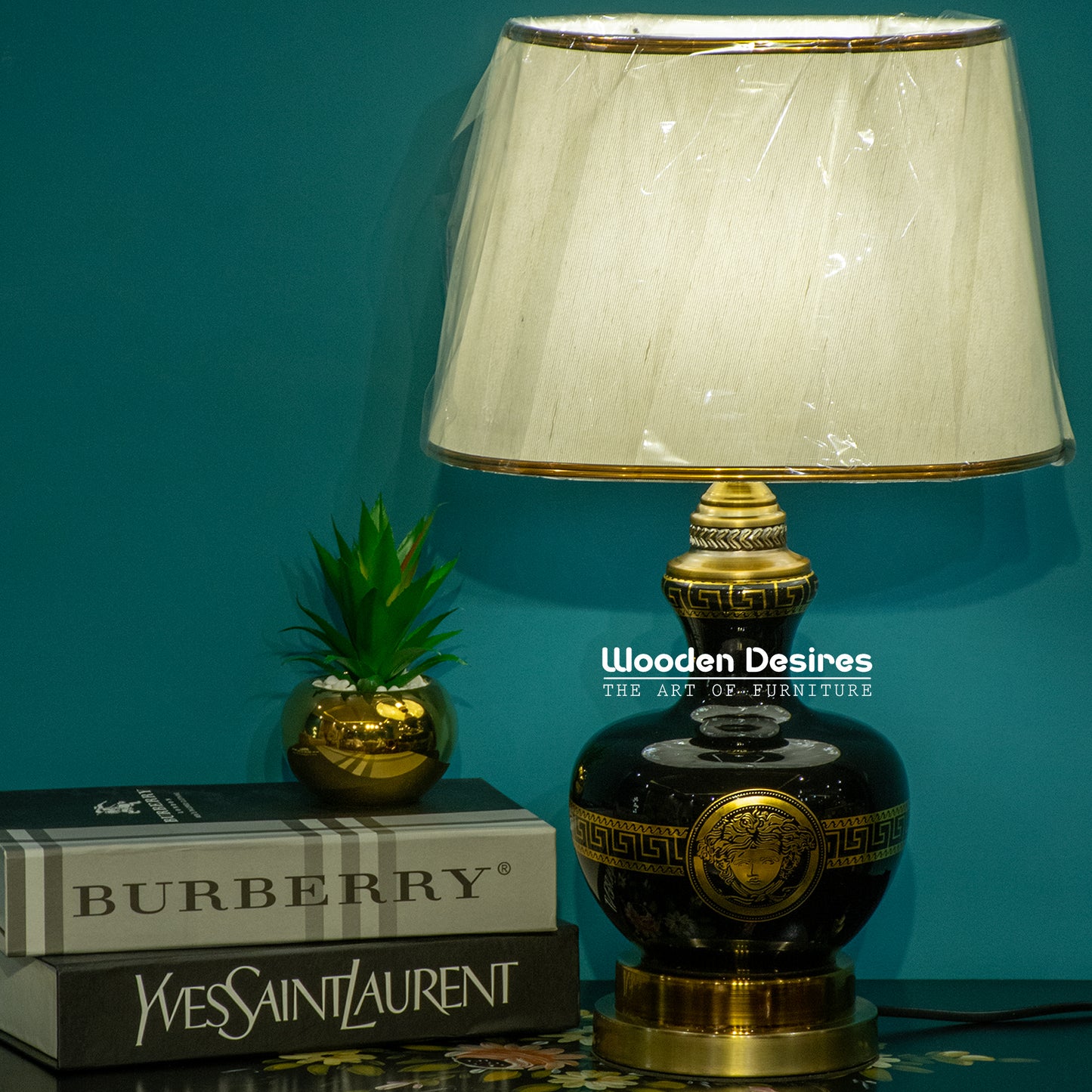 Modern Versace Glass Table Lamps (Pair)