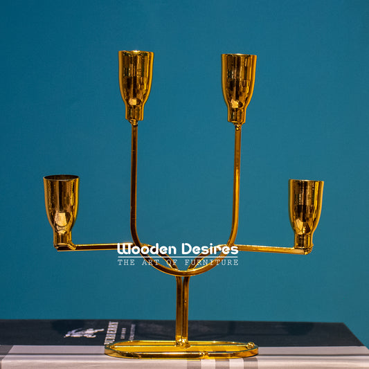 Golden Metal Candle Holder